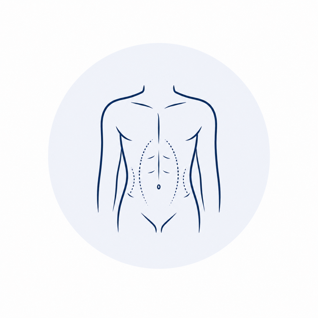 Icono anatómico minimalista del torso delantero