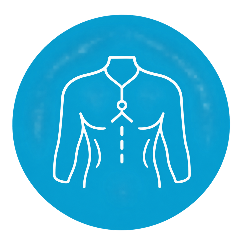 Icono médico de torso anatómico turquesa